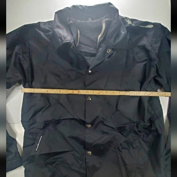 Vintage Volcom Windbreaker Jacket Men's Large Black Back Logo Pockets Soft Shell - Picture 2 of 5